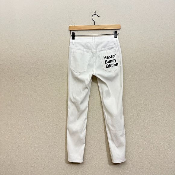 MASTER BUNNY EDITION Womens White Golf Skinny Khaki Pants JAPAN MADE - Picture 1 of 15